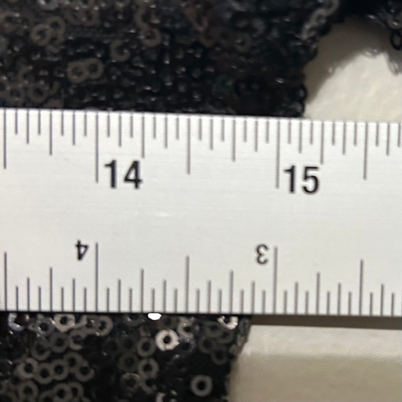 Fashion Nova Women's Dress Junior's S Black Sequin One Shoulder Long Sleeve Mini - Picture 6 of 7